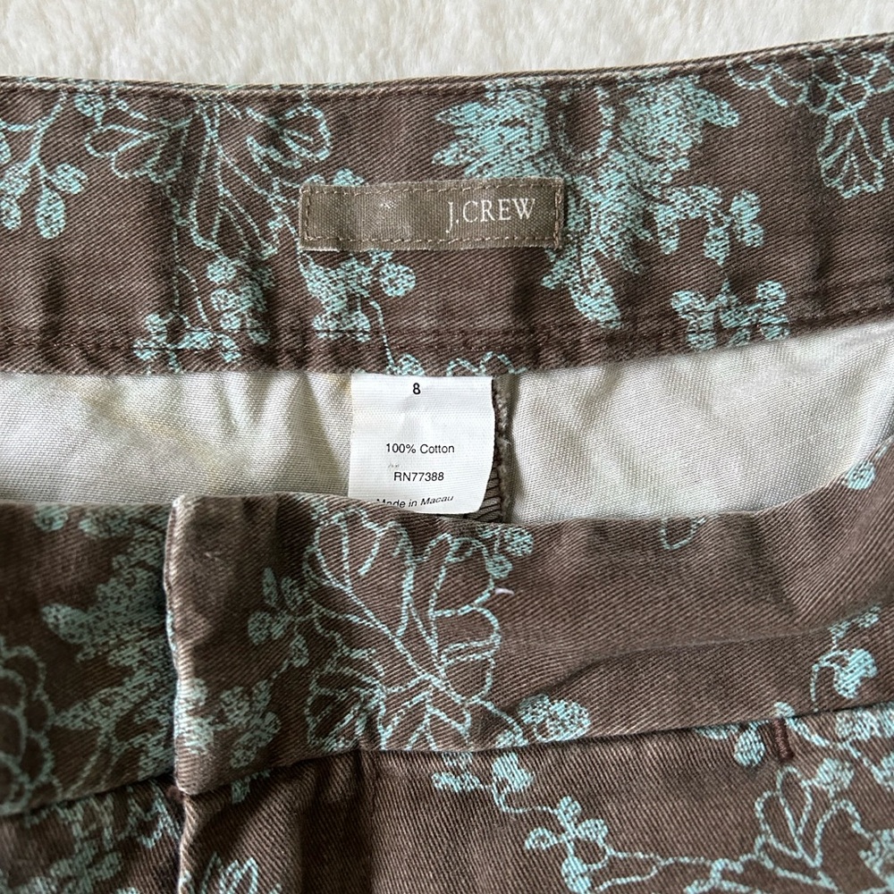 J.Crew Women’s Preloved Vintage Brown Floral Chino Shorts, Size 8 - Picture 3 of 6